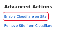 Cloudflare - Enable Cloudflare on Site