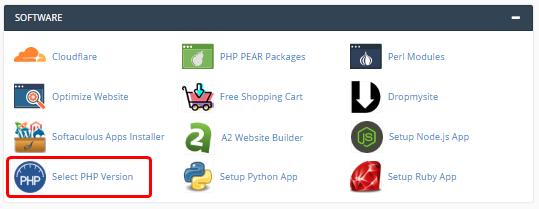 cPanel - Select PHPVersion icon
