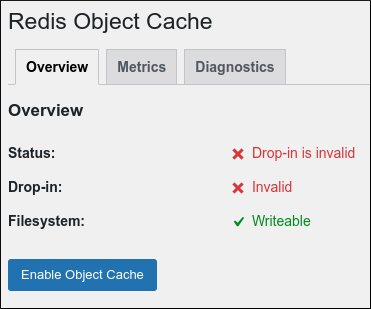 WordPress - Redis Object Cache configuration