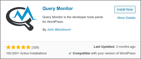 WordPress - Query Monitor install
