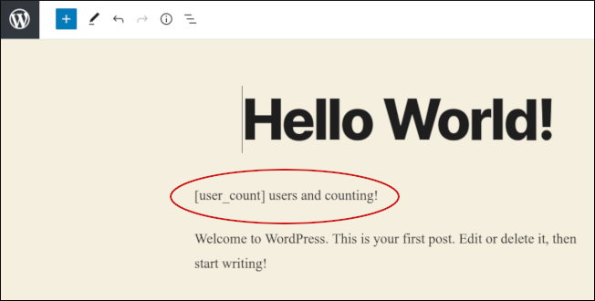 WordPress - User count example